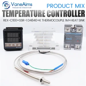 Digital PID Temperature Controller Kit - REX-C100 + 40A SSR + K-Type Probe