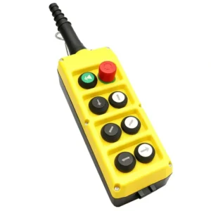 8-Button Industrial Push Button Control Station - IP65 Metal, with Emergency Stop